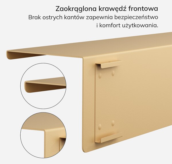 Półka wisząca metalowa beżowa, 1200 mm: JOANNE Fresh Style