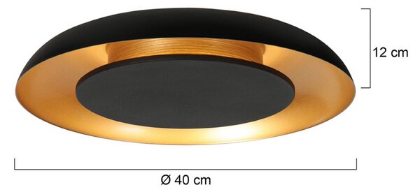 Steinhauer Lampa sufitowa LED Golden Veil, możliwość ściemniania, czarny, salon / jadalnia, metal, nowoczesny