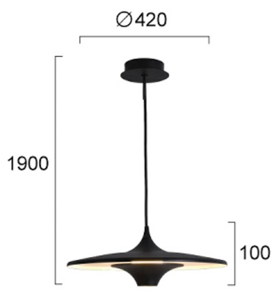 Viokef Lampa wisząca Rene, czarny, salon / jadalnia, metal, nowoczesny