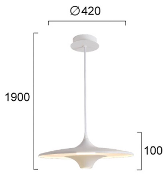 Viokef Lampa wisząca Rene, biały / opal, salon / jadalnia, metal, nowoczesny