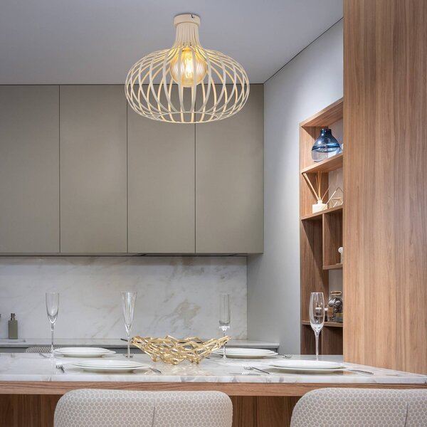Globo Lampa sufitowa Mateo, możliwość ściemniania, kremowy / amber, salon / jadalnia, metal, skandynawski