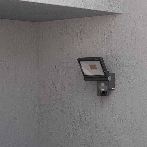 STEINEL Reflektor LED do kamer XLED CAM2 SC, antracytowy, IP44 SC, aluminiowy / szary / cynkowy, aluminium, nowoczesny