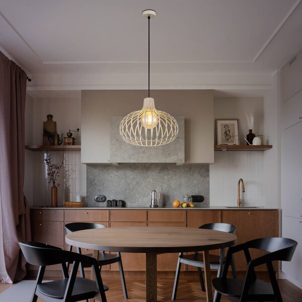 Globo Lampa wisząca Mateo, możliwość ściemniania, kremowy / amber, salon / jadalnia, metal, skandynawski