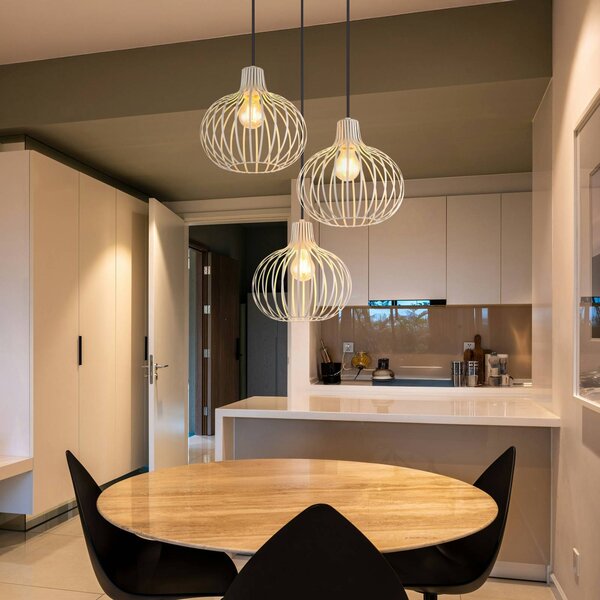 Globo Lampa wisząca Mateo, możliwość ściemniania, kremowy / amber, salon / jadalnia, metal, skandynawski