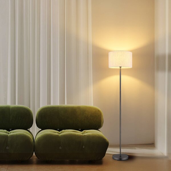 Globo Lampa stojąca Thea, kremowy / amber, salon / jadalnia, tkanina / materiał / jedwab, skandynawski