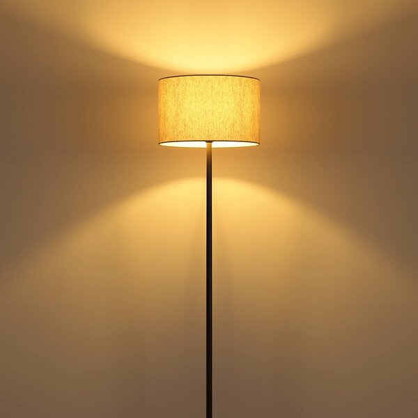 Globo Lampa stojąca Thea, kremowy / amber, salon / jadalnia, tkanina / materiał / jedwab, skandynawski