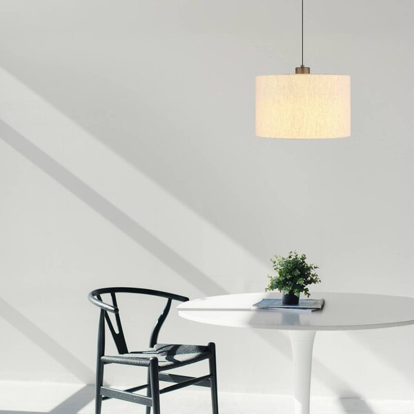 Globo Lampa wisząca Thea, możliwość ściemniania, kremowy / amber, salon / jadalnia, tkanina / materiał / jedwab, skandynawski