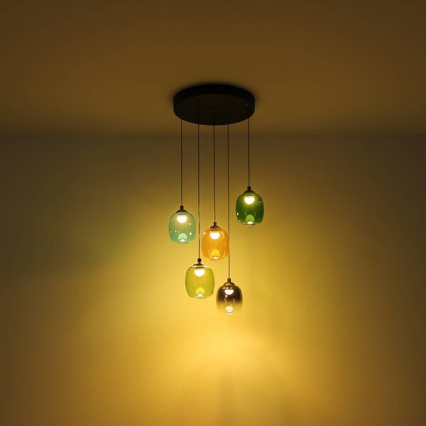 Globo Lampa wisząca Minara, multikolor, salon / jadalnia, metal, nowoczesny