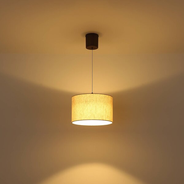 Globo Lampa wisząca Thea, możliwość ściemniania, kremowy / amber, salon / jadalnia, tkanina / materiał / jedwab, skandynawski