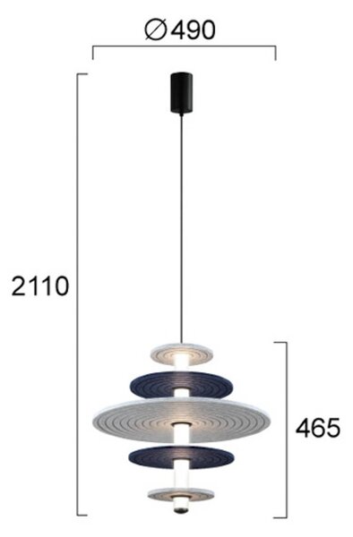 Viokef Lampa wisząca Azul, aluminiowy / szary / cynkowy, salon / jadalnia, tworzywo sztuczne
