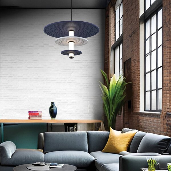 Viokef Lampa wisząca Azul, aluminiowy / szary / cynkowy, salon / jadalnia, tworzywo sztuczne