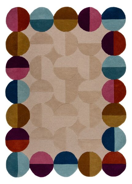Beżowy wełniany dywan tkany ręcznie 160x230 cm Mia Textured Scallop – Flair Rugs