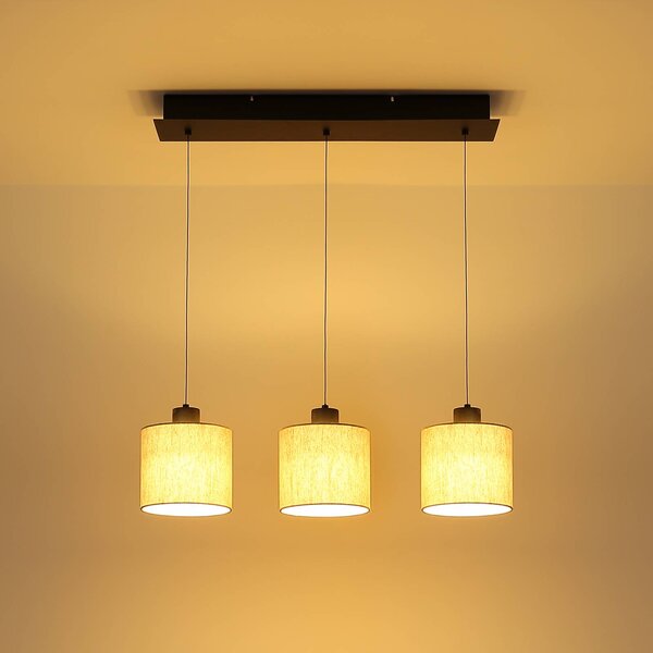 Globo Lampa wisząca Thea, kremowy / amber, salon / jadalnia, tkanina / materiał / jedwab, skandynawski