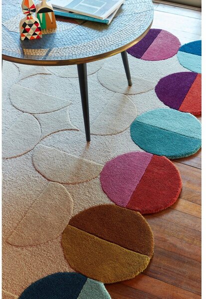 Beżowy wełniany dywan tkany ręcznie 160x230 cm Mia Textured Scallop – Flair Rugs