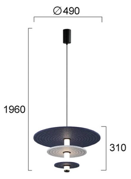 Viokef Lampa wisząca Azul, aluminiowy / szary / cynkowy, salon / jadalnia, tworzywo sztuczne