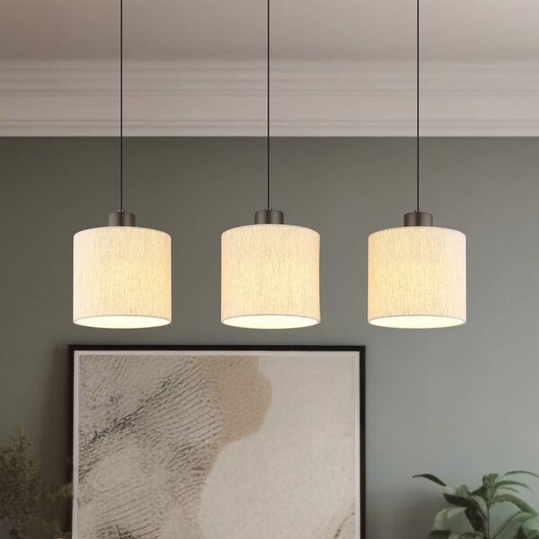 Globo Lampa wisząca Thea, kremowy / amber, salon / jadalnia, tkanina / materiał / jedwab, skandynawski