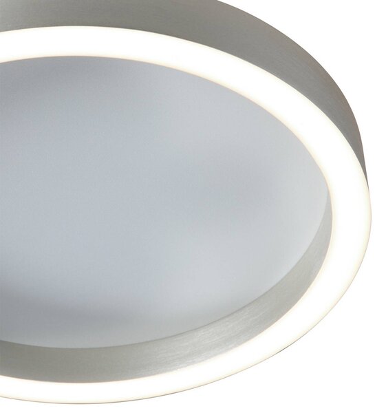 Steinhauer Lampa sufitowa LED Ringlux, możliwość ściemniania, aluminiowy / szary / cynkowy, salon / jadalnia, metal, nowoczesny