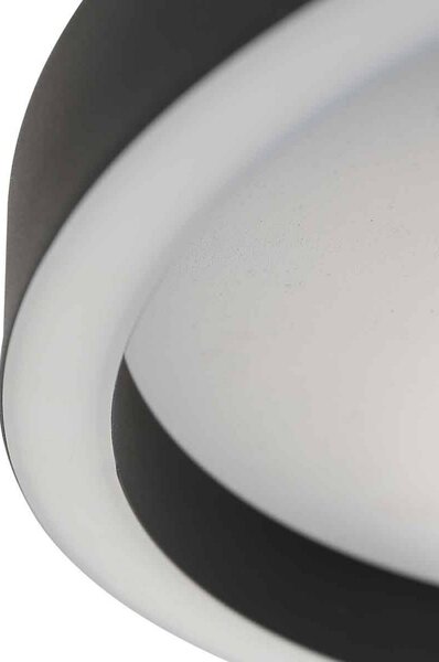 Steinhauer Lampa sufitowa LED Ringlux, możliwość ściemniania, czarny, salon / jadalnia, metal, nowoczesny