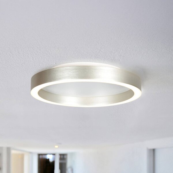 Steinhauer Lampa sufitowa LED Ringlux, możliwość ściemniania, aluminiowy / szary / cynkowy, salon / jadalnia, metal, nowoczesny