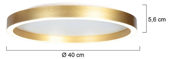 Steinhauer Lampa sufitowa LED Ringlux, możliwość ściemniania, mosiężny / złoty, salon / jadalnia, metal, nowoczesny