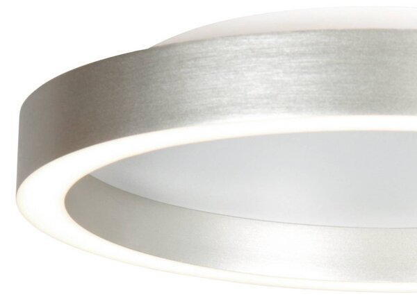 Steinhauer Lampa sufitowa LED Ringlux, możliwość ściemniania, aluminiowy / szary / cynkowy, salon / jadalnia, metal, nowoczesny