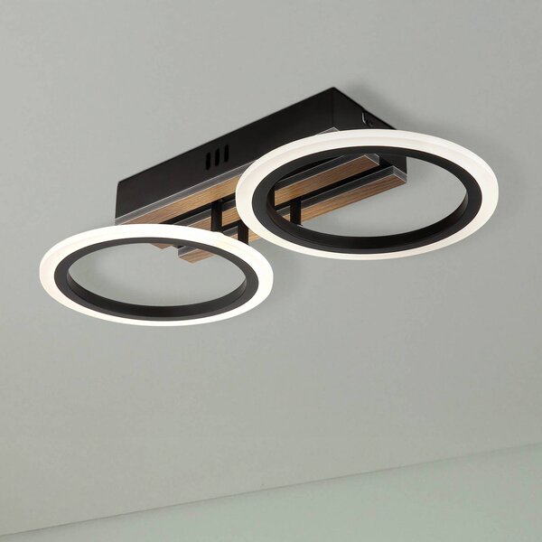 Globo Lampa sufitowa LED Blevins, czarny, salon / jadalnia, metal, nowoczesny