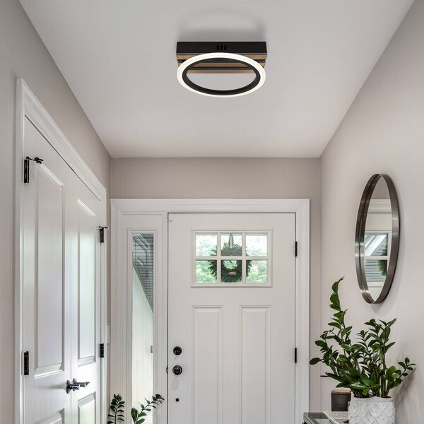 Globo Lampa sufitowa LED Blevins, czarny, salon / jadalnia, metal, nowoczesny
