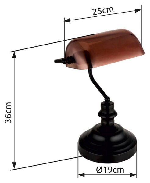 Globo Lampa stołowa Antique, czarny, sypialnia, szkło, industrialny