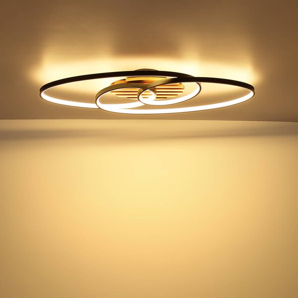 Globo Lampa sufitowa LED Tisha I, jasne drewno, salon / jadalnia, drewno, nowoczesny