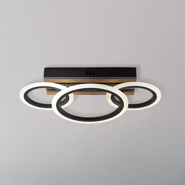 Globo Lampa sufitowa LED Blevins, czarny, salon / jadalnia, metal, nowoczesny