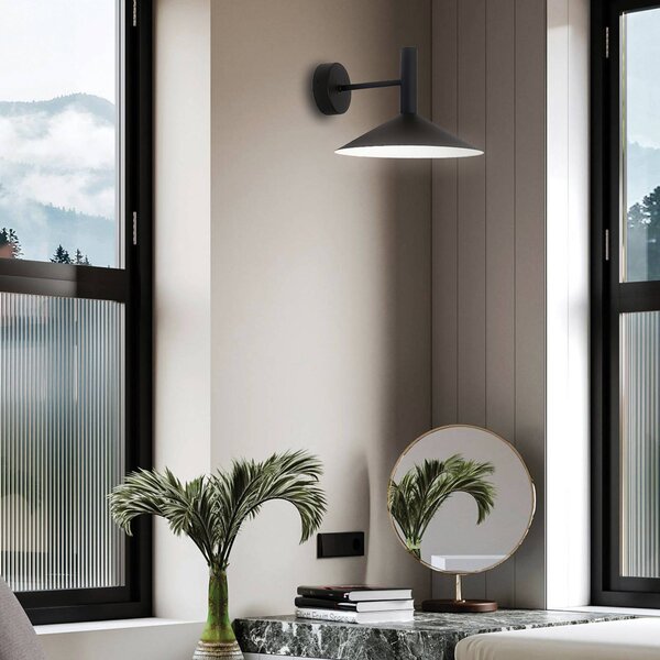 Viokef Kinkiet LED Marsi, czarny, salon / jadalnia, metal
