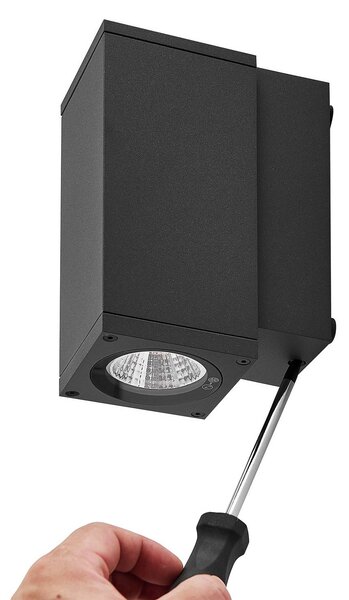Deko-Light Kinkiet zewnętrzny LED ShoreLine Pro Square, możliwość ściemniania, czarny, aluminium, nowoczesny