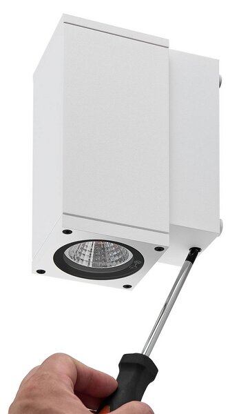 Deko-Light Kinkiet zewnętrzny LED ShoreLine Pro Square, możliwość ściemniania, biały / opal, aluminium, nowoczesny