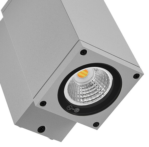 Deko-Light Kinkiet zewnętrzny LED ShoreLine Pro Square, możliwość ściemniania, aluminiowy / szary / cynkowy, aluminium, nowoczesny