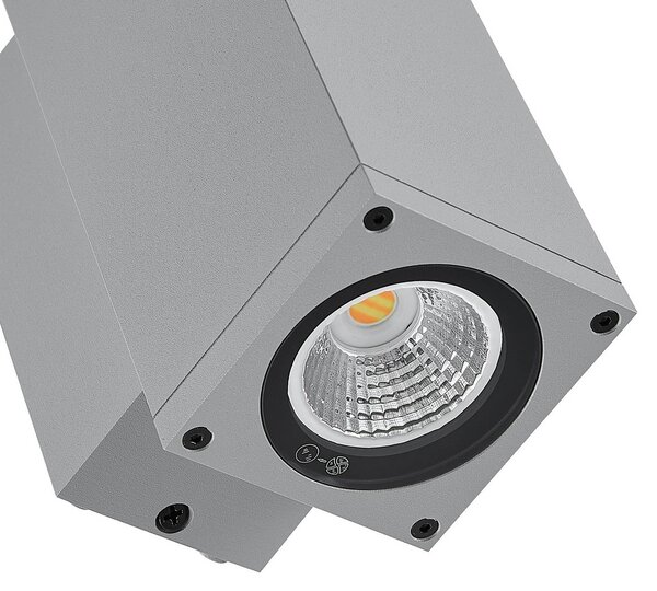Deko-Light Kinkiet zewnętrzny LED ShoreLine Pro Square, możliwość ściemniania, aluminiowy / szary / cynkowy, aluminium, nowoczesny