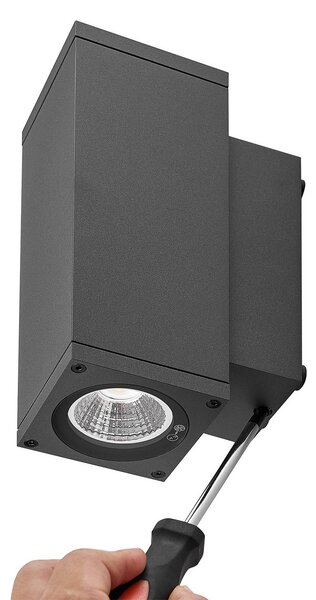 Deko-Light Kinkiet zewnętrzny LED ShoreLine Pro Square, możliwość ściemniania, czarny, aluminium, nowoczesny