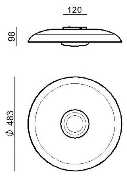 Linea Light Lampa sufitowa LED Basin_P, możliwość ściemniania, czarny, salon / jadalnia, aluminium, nowoczesny