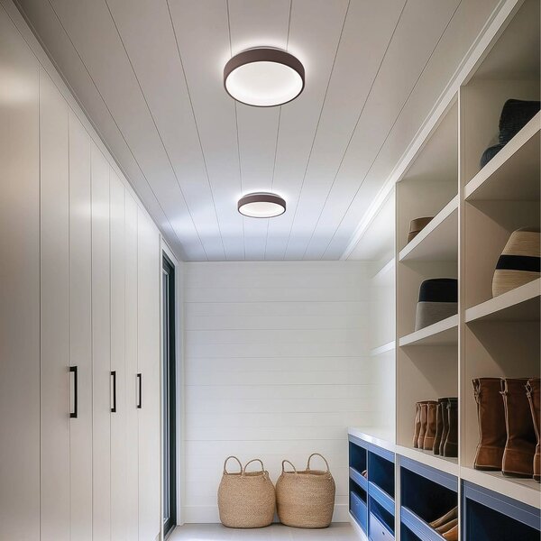 Linea Light Kinkiet LED Iside, możliwość ściemniania, brązowy / rdzawy, salon / jadalnia, metal, nowoczesny