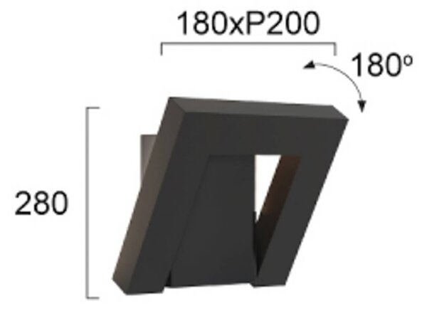 Viokef Kinkiet zewnętrzny LED Siena, czarny, aluminium, nowoczesny
