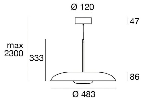 Linea Light Lampa wisząca Basin_P, możliwość ściemniania, biały / opal, salon / jadalnia, aluminium, nowoczesny