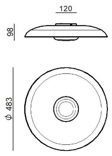 Linea Light Lampa sufitowa LED Basin_P, możliwość ściemniania, biały / opal, salon / jadalnia, aluminium, nowoczesny