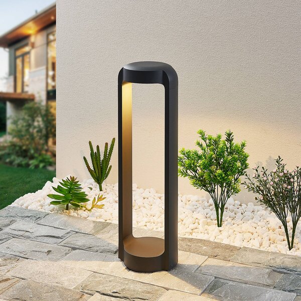 Lampa ogrodowa stojąca Habsa Lucande, czarny, aluminium, nowoczesny