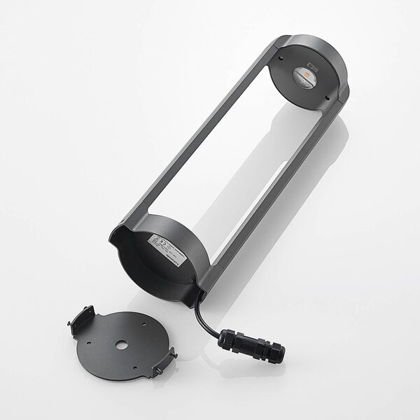 Lampa ogrodowa stojąca Habsa Lucande, czarny, aluminium, nowoczesny