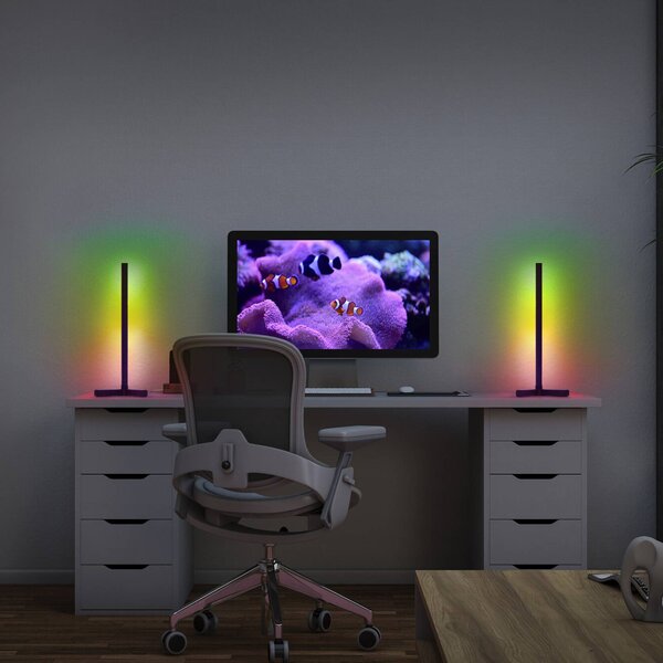 OSRAM SMART+ lampa stołowa WiFi CORNER MAGIC, czarna 43 cm RGB MAGIC, czarny, salon / jadalnia, aluminium, nowoczesny