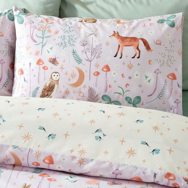 Lawendowa pościel jednoosobowa 135x200 cm Enchanted Twilight Animals – Catherine Lansfield