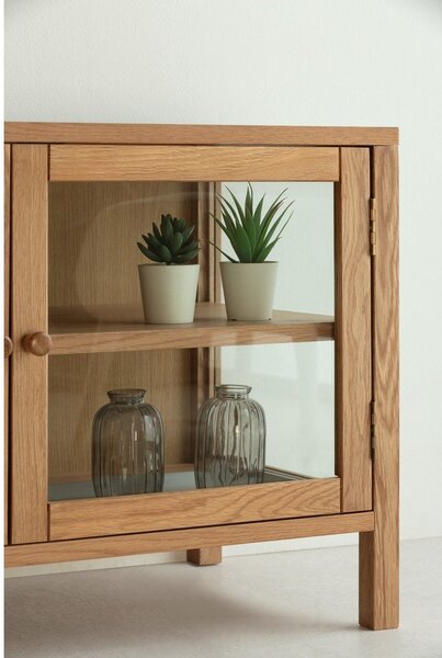 Szafka pod TV w dekorze dębu w naturalnym kolorze 160x50x40 cm Ceci – MOME