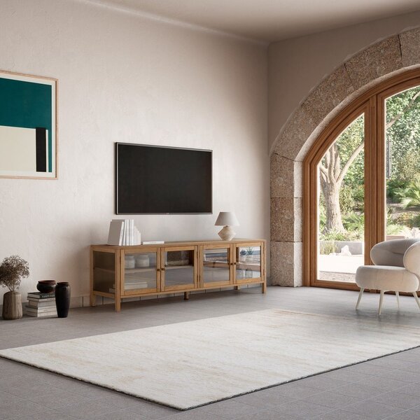 Szafka pod TV w dekorze dębu w naturalnym kolorze 160x50x40 cm Ceci – MOME