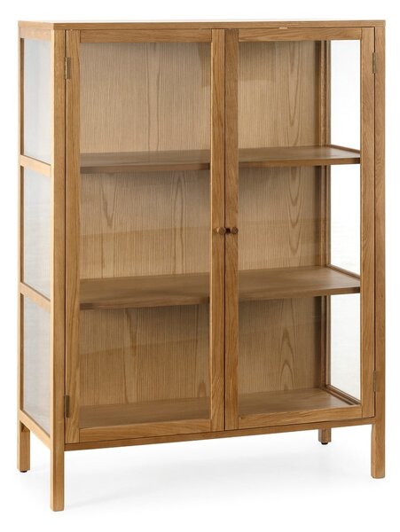 Witryna w dekorze dębu w naturalnym kolorze 90x126x40 cm Ceci – MOME