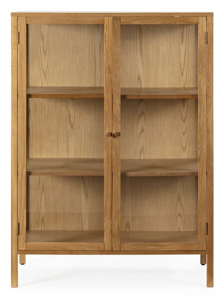 Witryna w dekorze dębu w naturalnym kolorze 90x126x40 cm Ceci – MOME