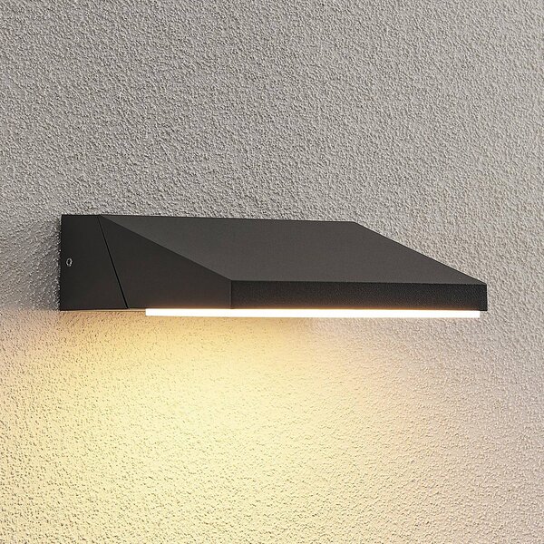 Kinkiet zewnętrzny LED Auda Lucande, czarny, aluminium, nowoczesny